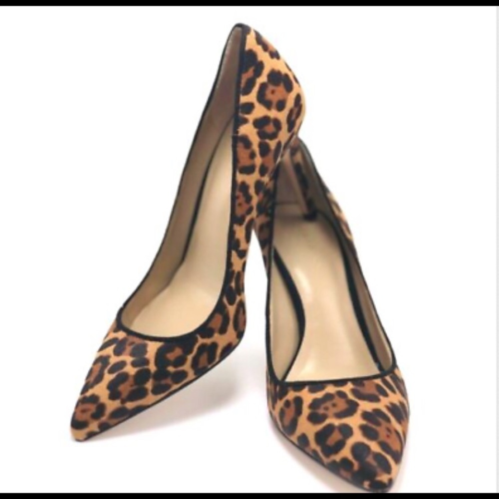Ann Taylor Leopard-Print Pointed Toe Pumps - Brown